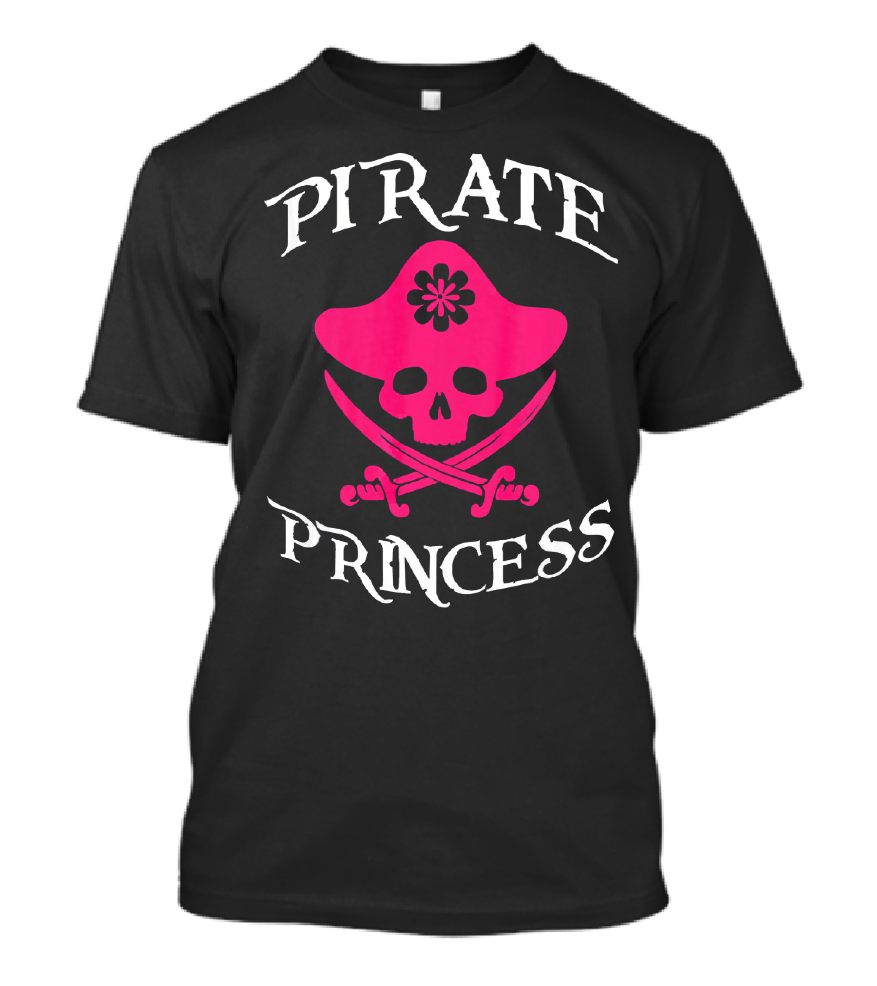 Pirate Princess Pink Skull And Crossed Swords T-Shirt