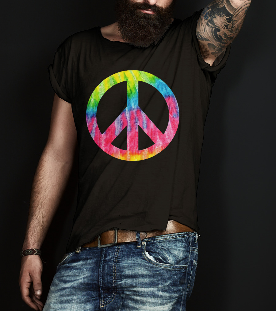 Tie Dye Peace Sign Hippie 60s 70s Halloween Costume T-Shirt