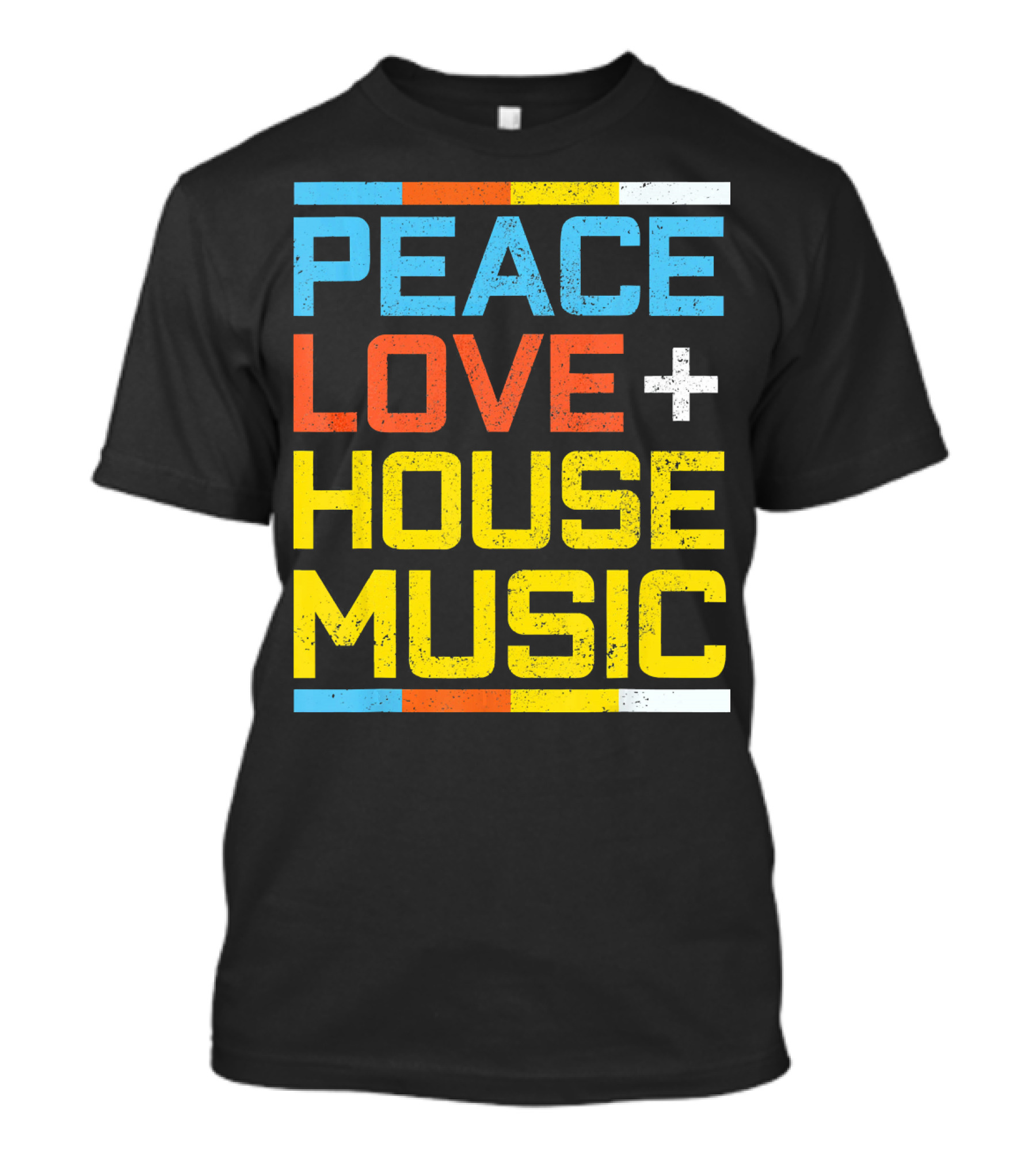 Peace Love House Music Vintage Retro T-Shirt
