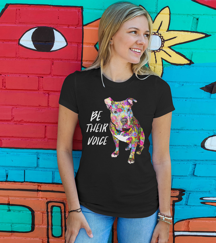 Be Their Voice Pitbull Hippie Peace Love T-Shirt