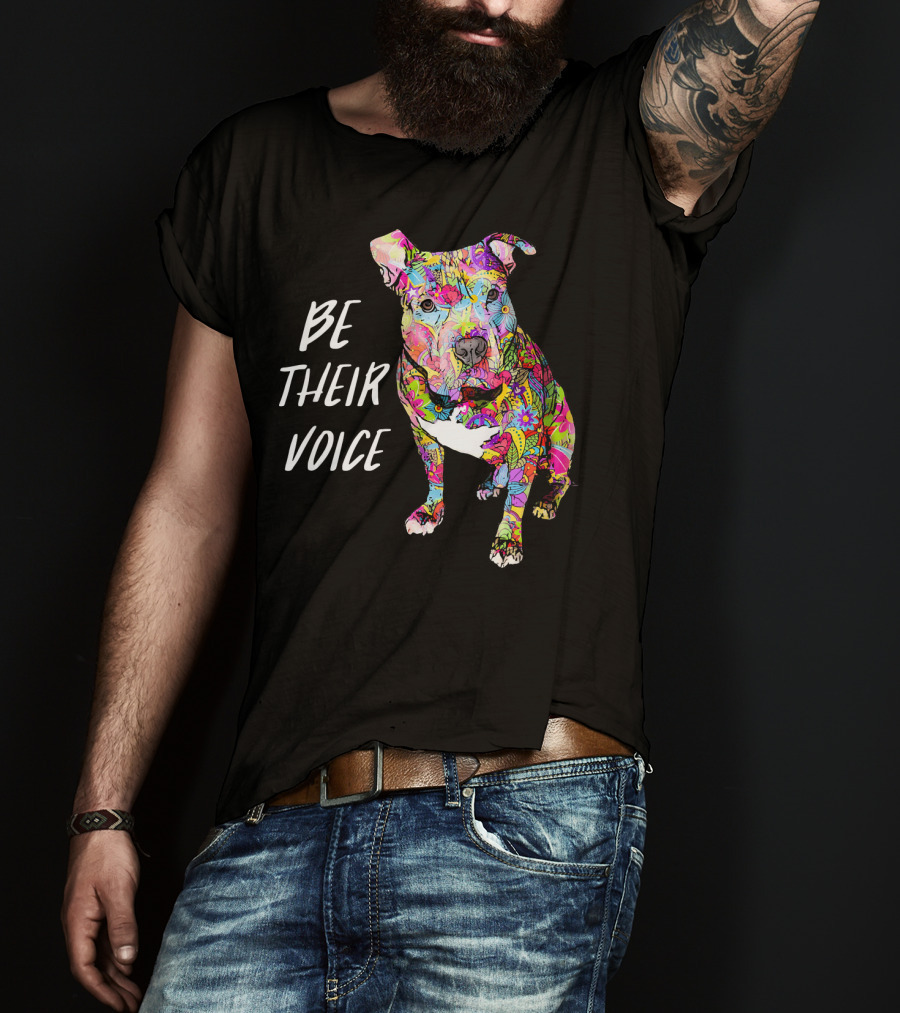Be Their Voice Pitbull Hippie Peace Love T-Shirt