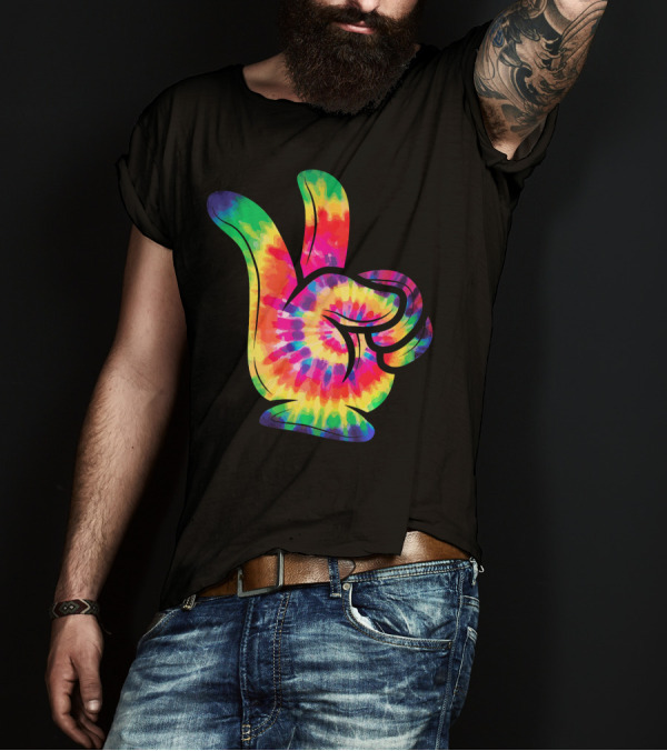 Peace Sign Tie-Dye Hippies Love 60s 70s Colorful T-Shirt
