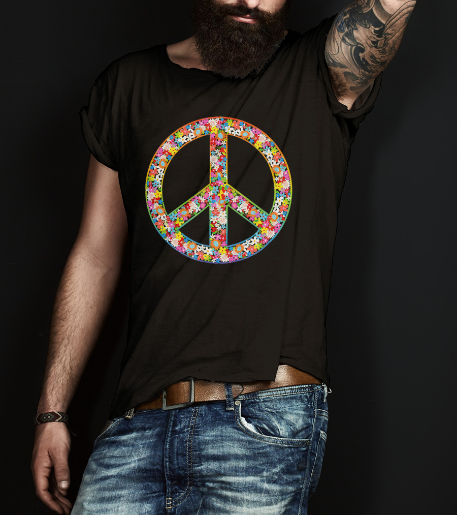 Hippie Flower-Powered Peace T-Shirt