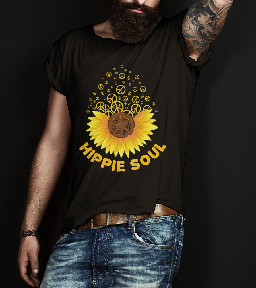 Hippie Soul Sunflower Peace Signs T-Shirt