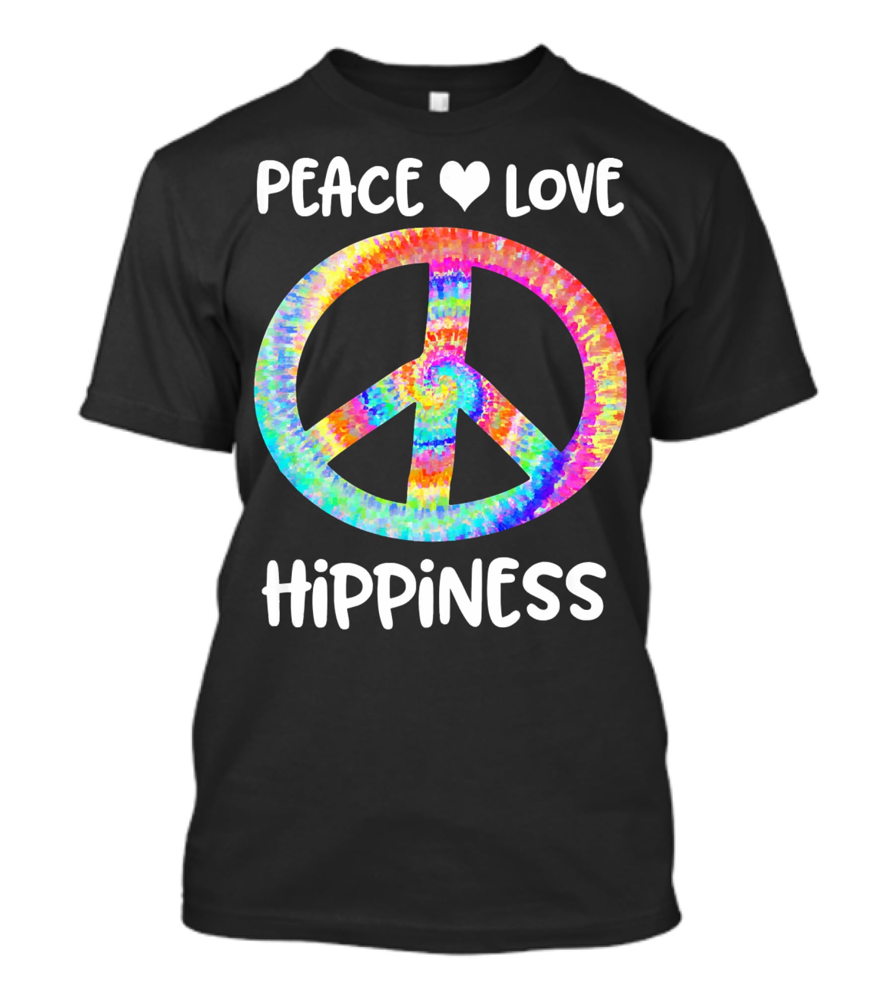 Peace Love Hippiness Tie Dye Peace Sign T-Shirt