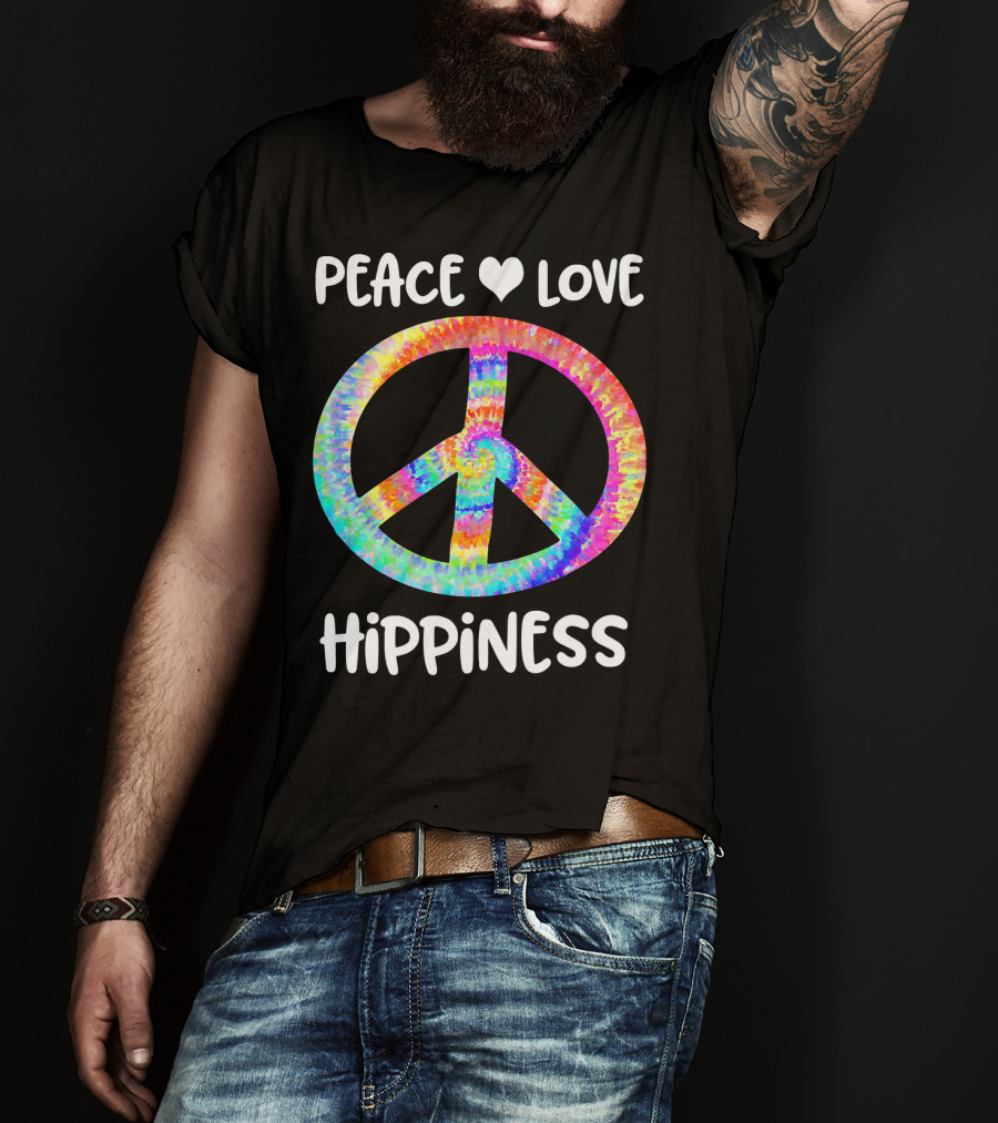 Peace Love Hippiness Tie Dye Peace Sign T-Shirt
