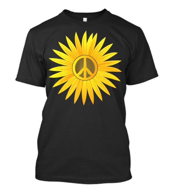 Peace Love Sunflower Cute Sun Hel Sunflower Peace T-Shirt