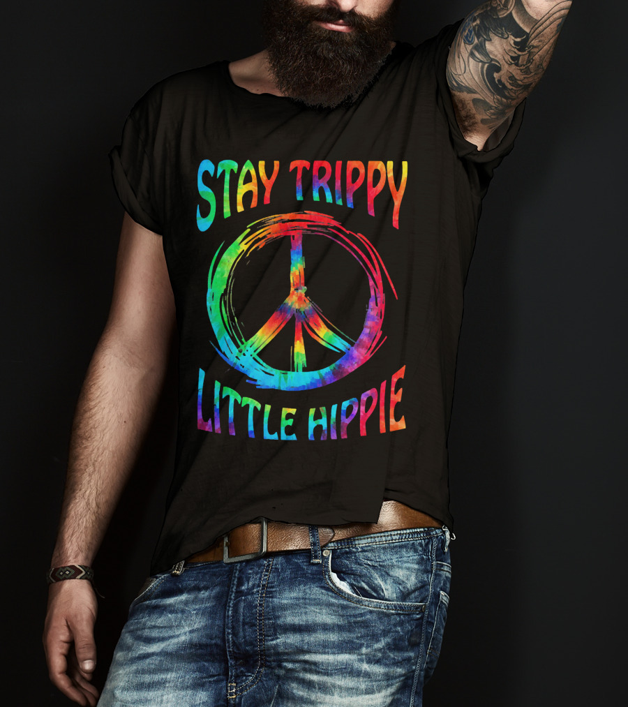 Stay Trippy Little Hippie Peace Day Rainbow Peace T-Shirt