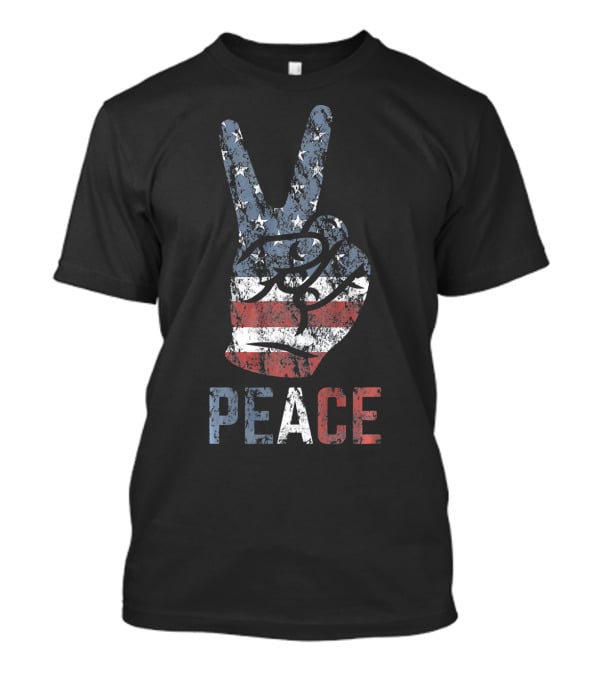 American Flag Peace Sign USA T-Shirt