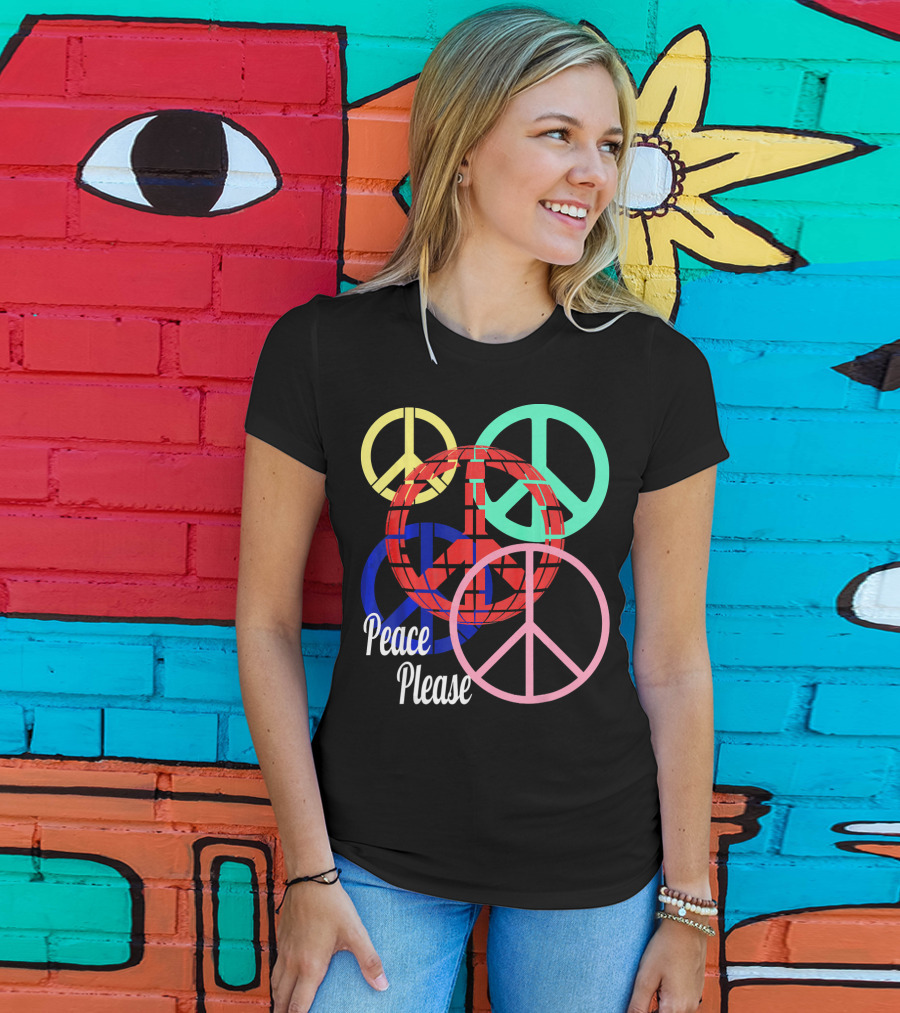 Peace Please Multicolor Peace Symbols T-Shirt