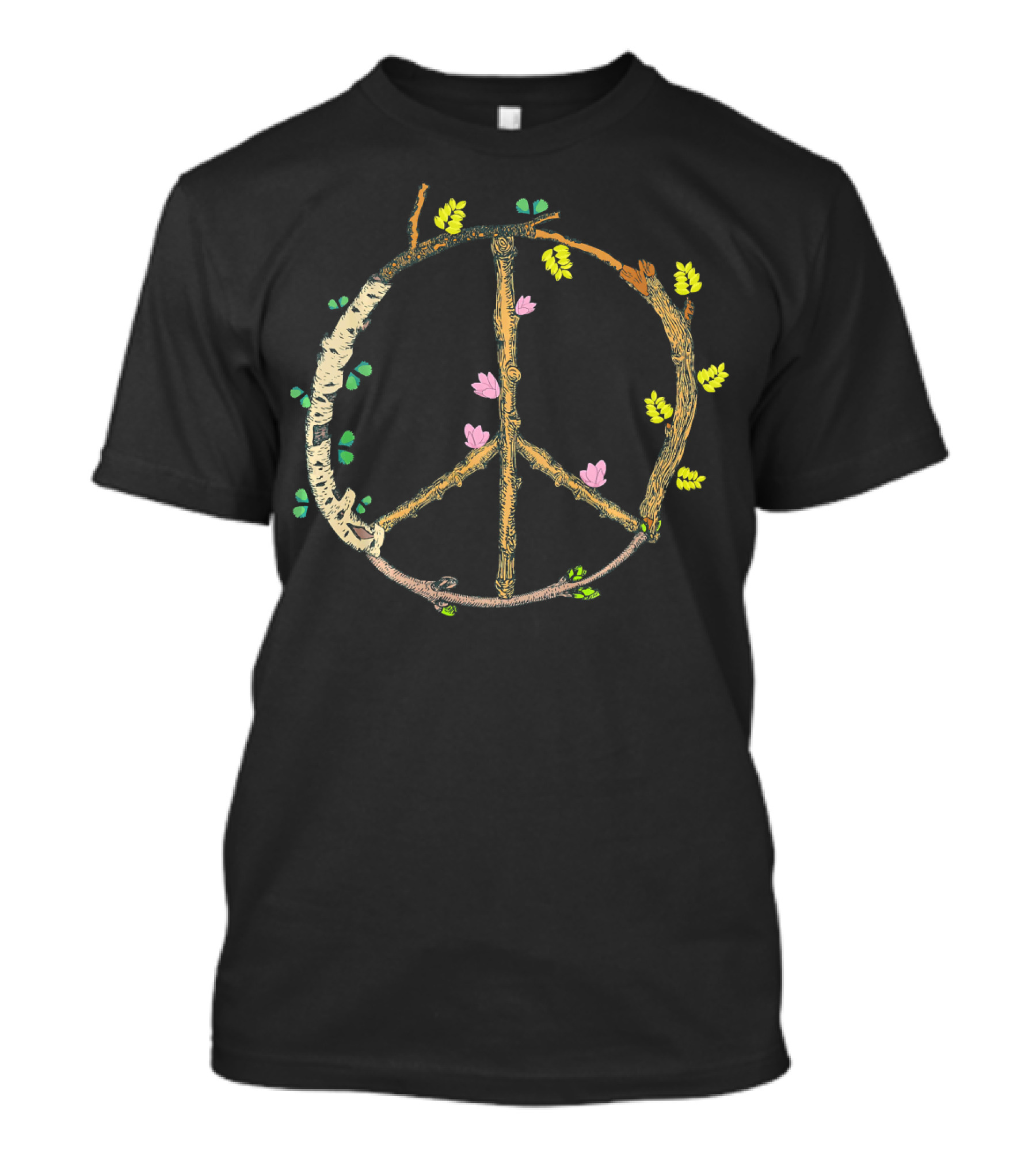 Wood Peace Sign Rustic Nature Tree Lover T-Shirt