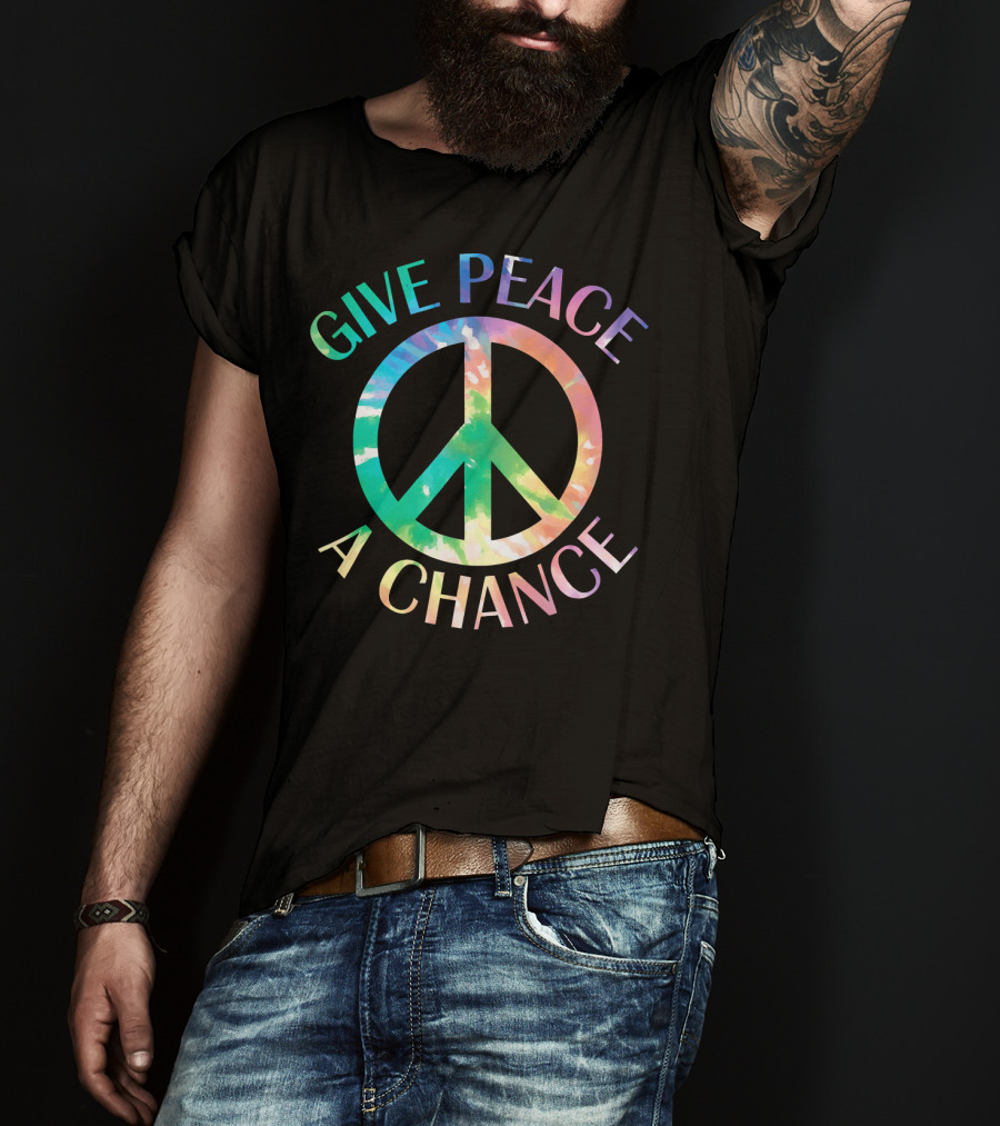 Give Peace A Chance Tie Dye Peace Symbol Iconic T-Shirt