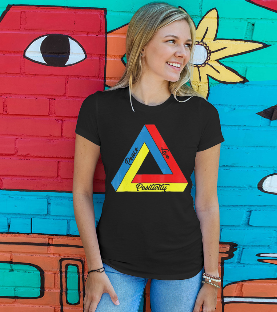 Peace Love Positivity Logic Penrose Triangle T-Shirt