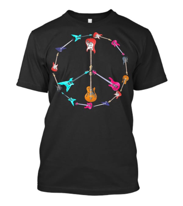 Guitar Peace Symbol Harmony Music Lover T-Shirt