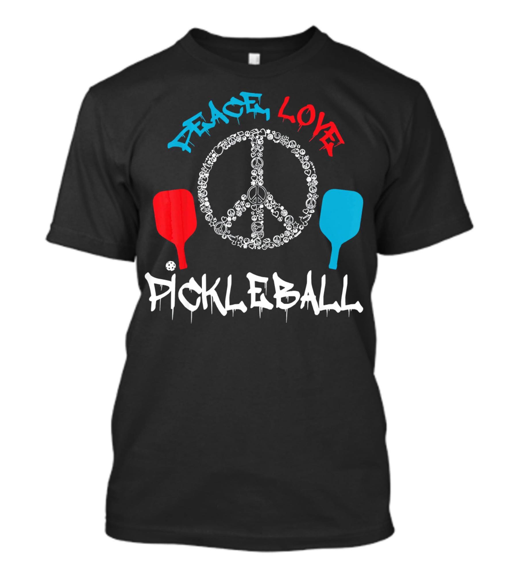 Peace Love Pickleball Funny Player T-Shirt