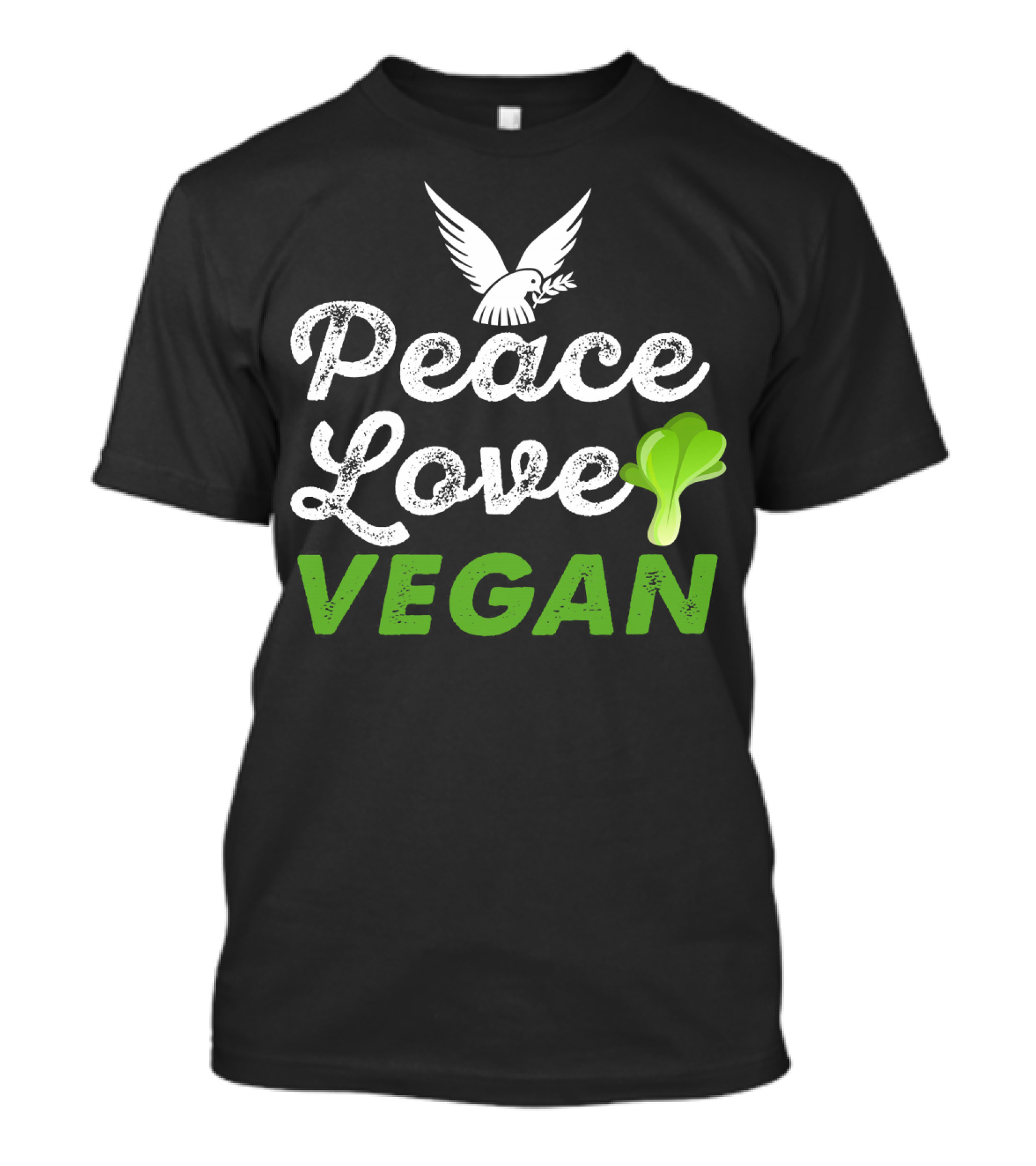 Peace Love Vegan Dove Leaf T-Shirt