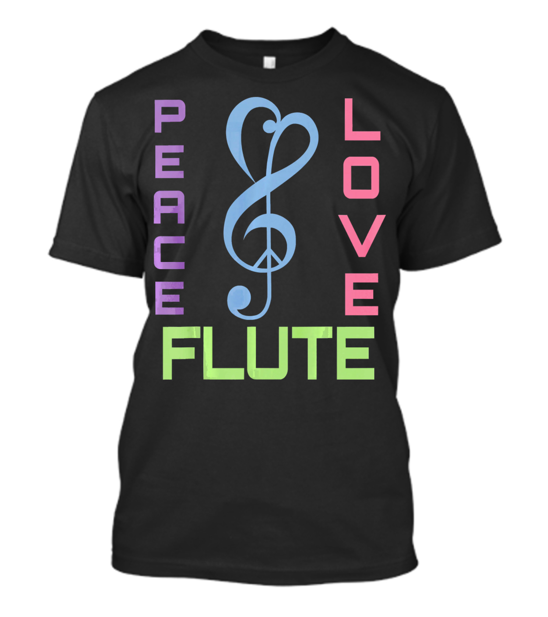 Peace Love Flute Music Clef Harmony T-Shirt