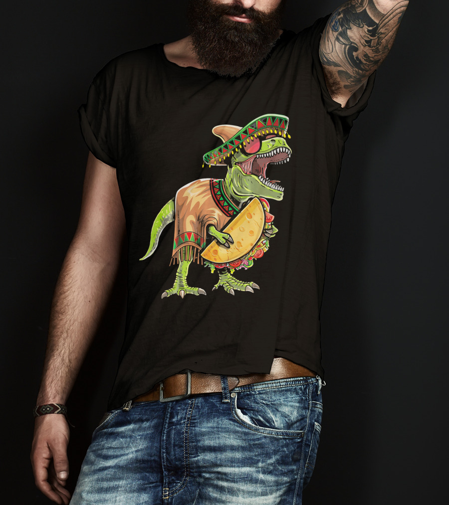 Cinco De Mayo Dinosaur Taco Party Sombrero Fiesta Rex T-Shirt