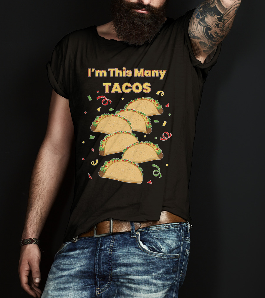 I'm This Many Tacos Six 6 Year Old Kids Funny T-Shirt
