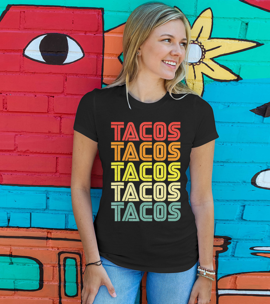 Vintage Retro Mexican Tacos Tuesday T-Shirt