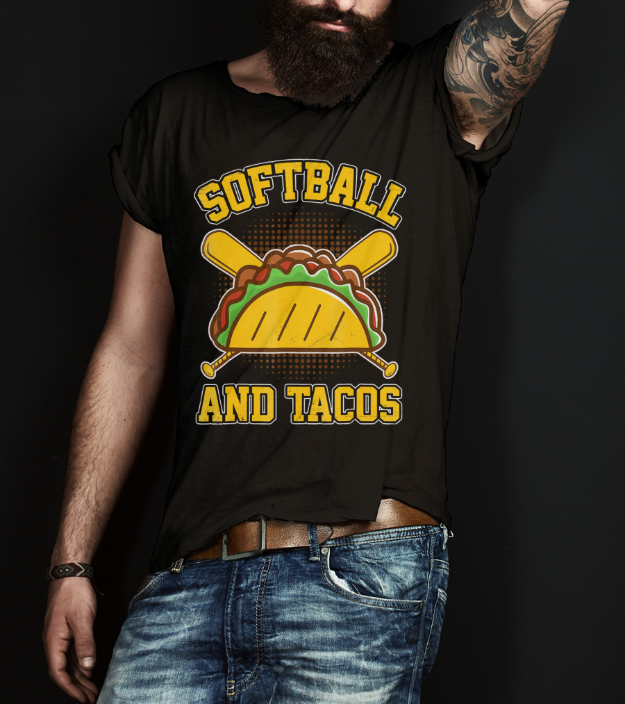 Softball And Tacos Mexican Foodie T-Shirt