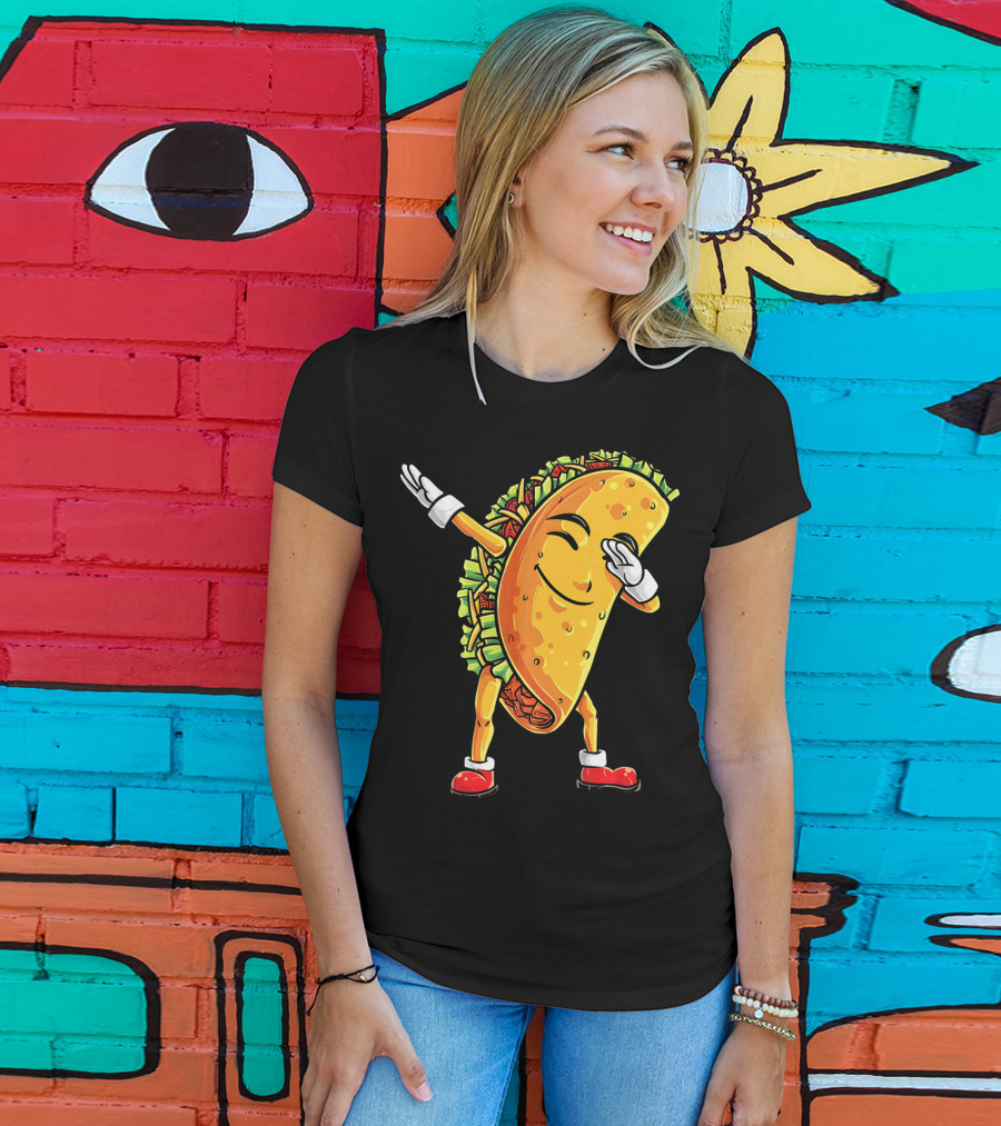 Funny Dabbing Taco Cinco De Mayo Mexican T-Shirt
