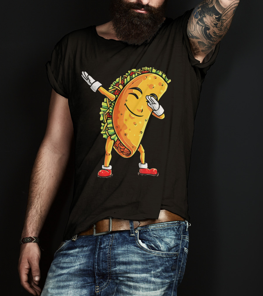 Funny Dabbing Taco Cinco De Mayo Mexican T-Shirt