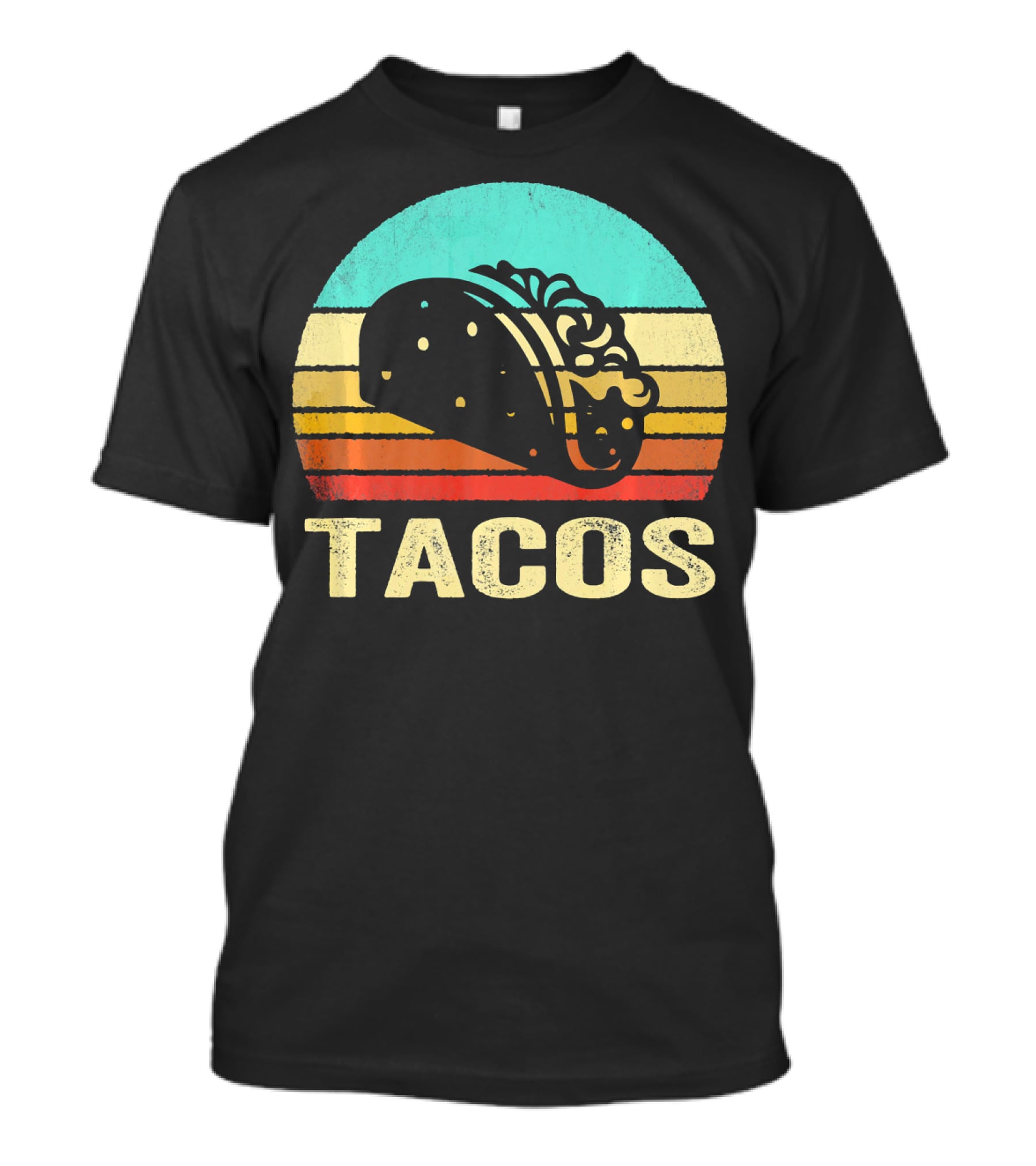 Vintage Tacos Retro Sunset Stripes T-Shirt