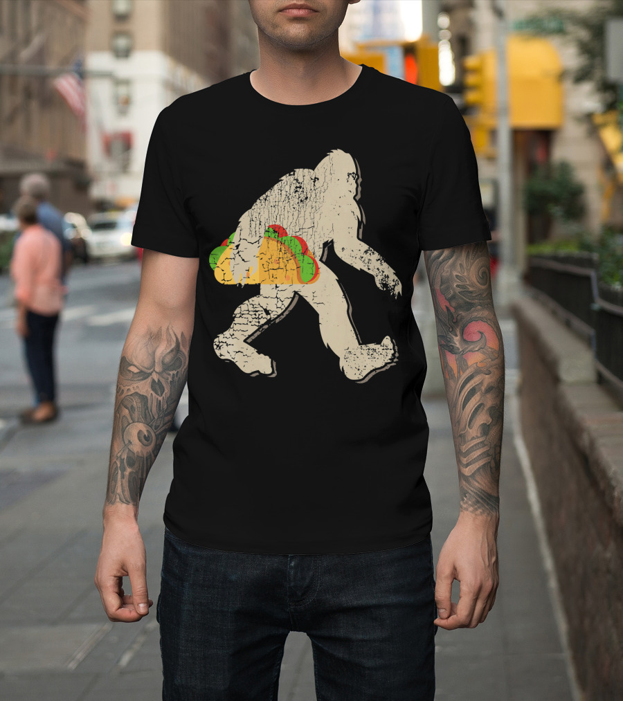 Sasquatch Bigfoot with Taco T-Shirt