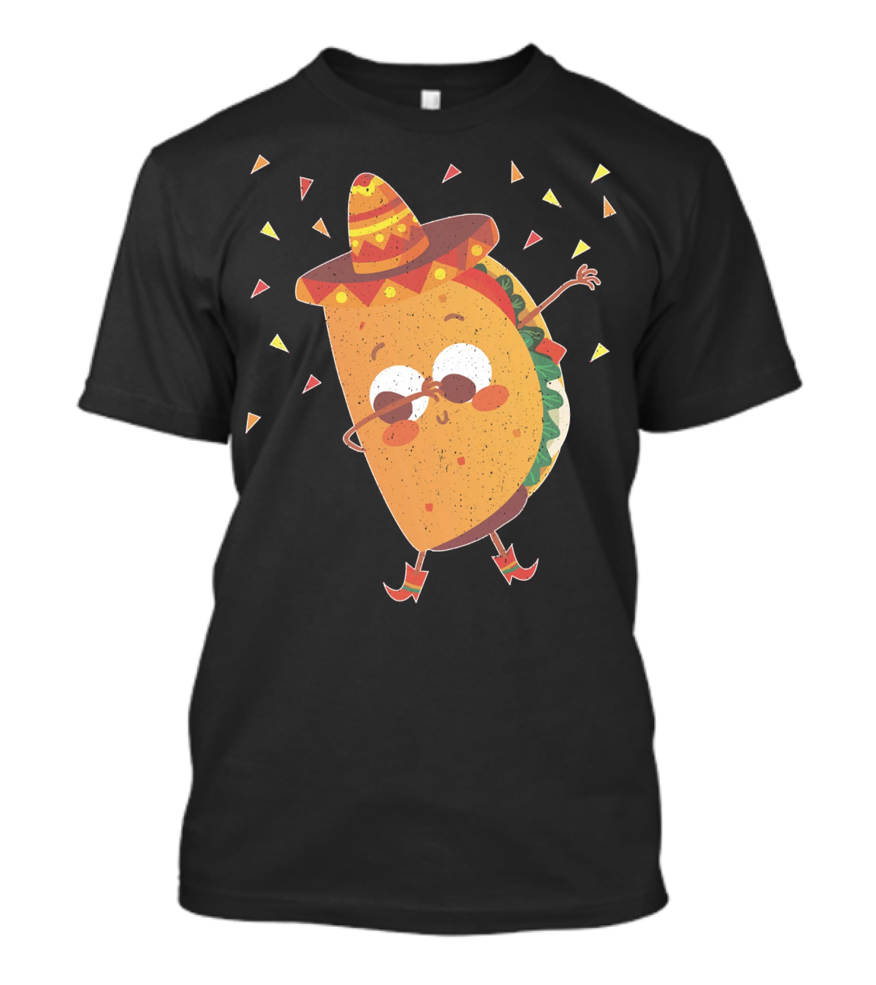 Funny Mexican Dabbing Taco Sombrero Party T-Shirt