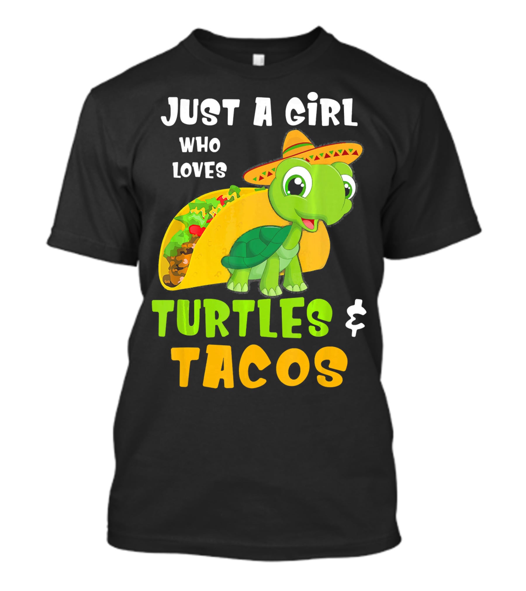 Just A Girl Who Loves Turtles And Tacos Taco Turtle Fun T-Shirt