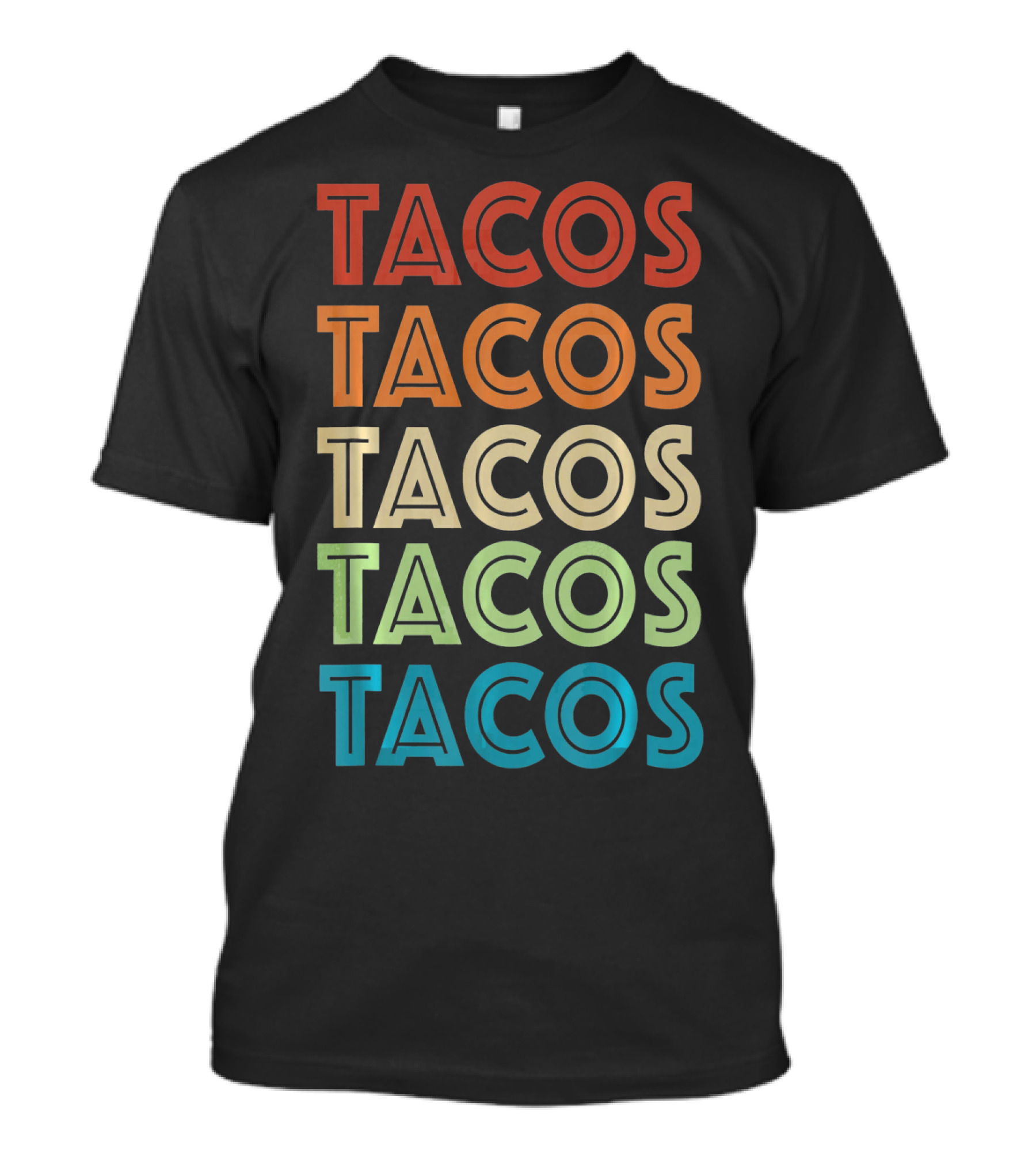Vintage Tacos Cinco De Mayo Colorful Typography T-Shirt