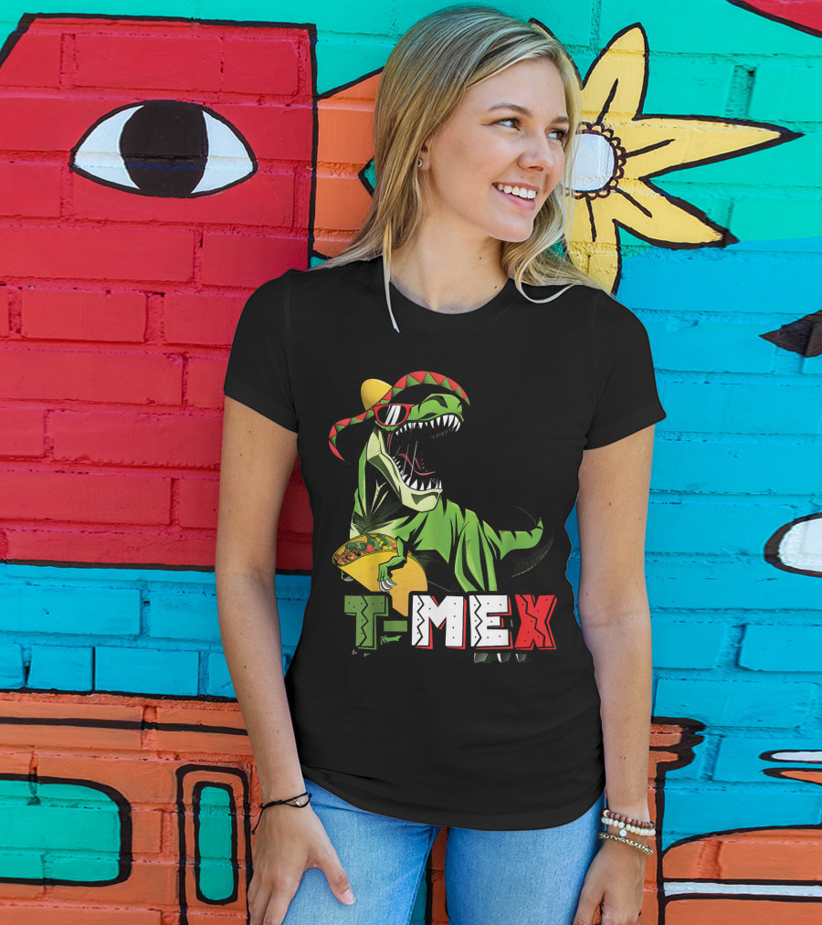 Taco Tuesday T-Mex Dinosaur With Sombrero T-Shirt