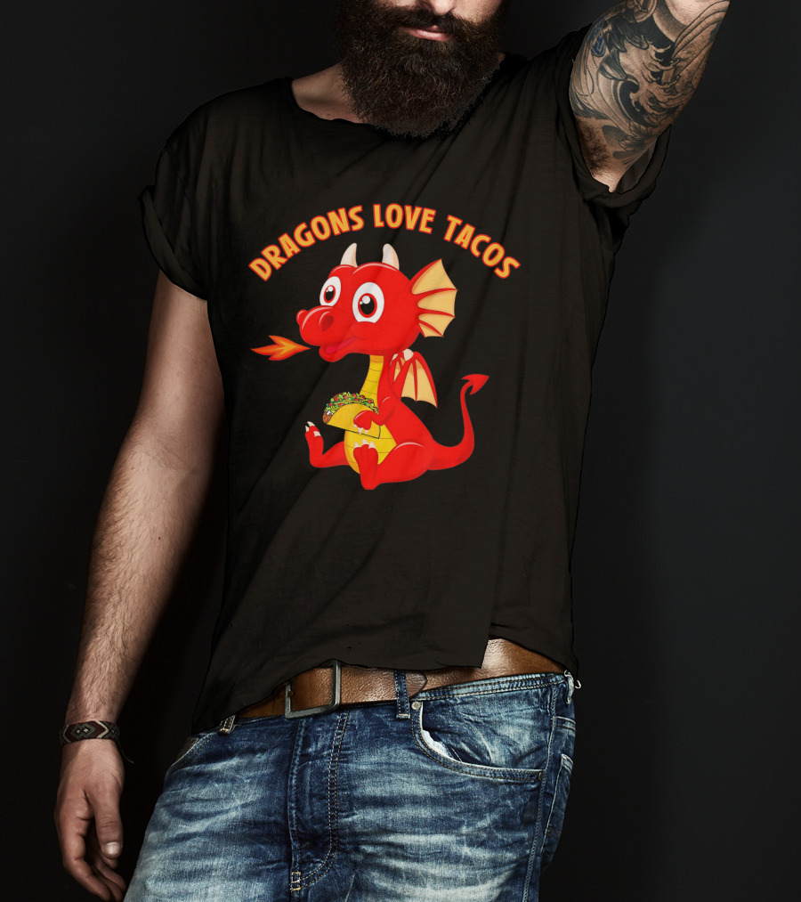 Dragons Love Tacos Funny Fish Dish T-Shirt