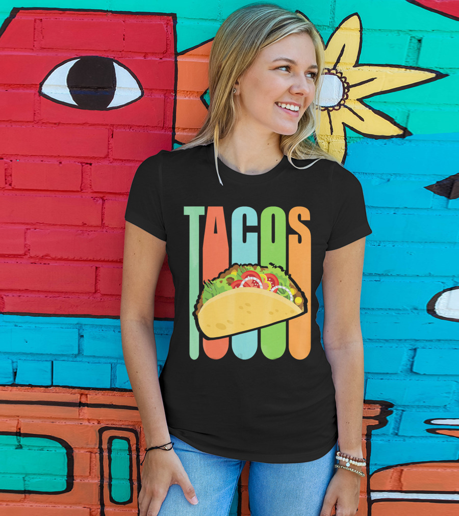 Retro Tacos Mexica Vintage Funny T-Shirt