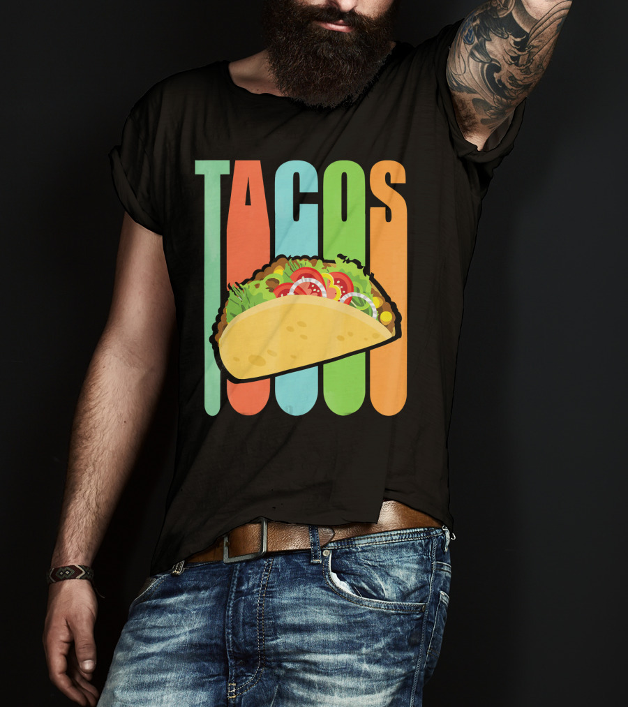 Retro Tacos Mexica Vintage Funny T-Shirt