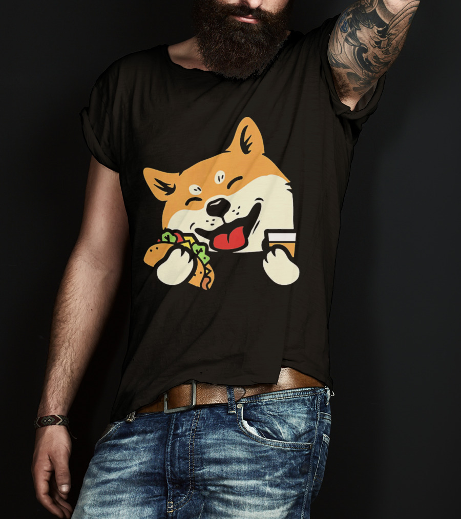 Cute Shiba Inu Taco Pocket Cinco De Mayo T-Shirt
