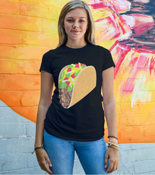 Emoji Taco Tuesday Mexican Tex Mex Torti Pixelated T-Shirt