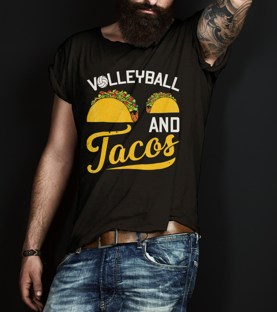 Volleyball Enthusiast's Love For Tacos T-Shirt
