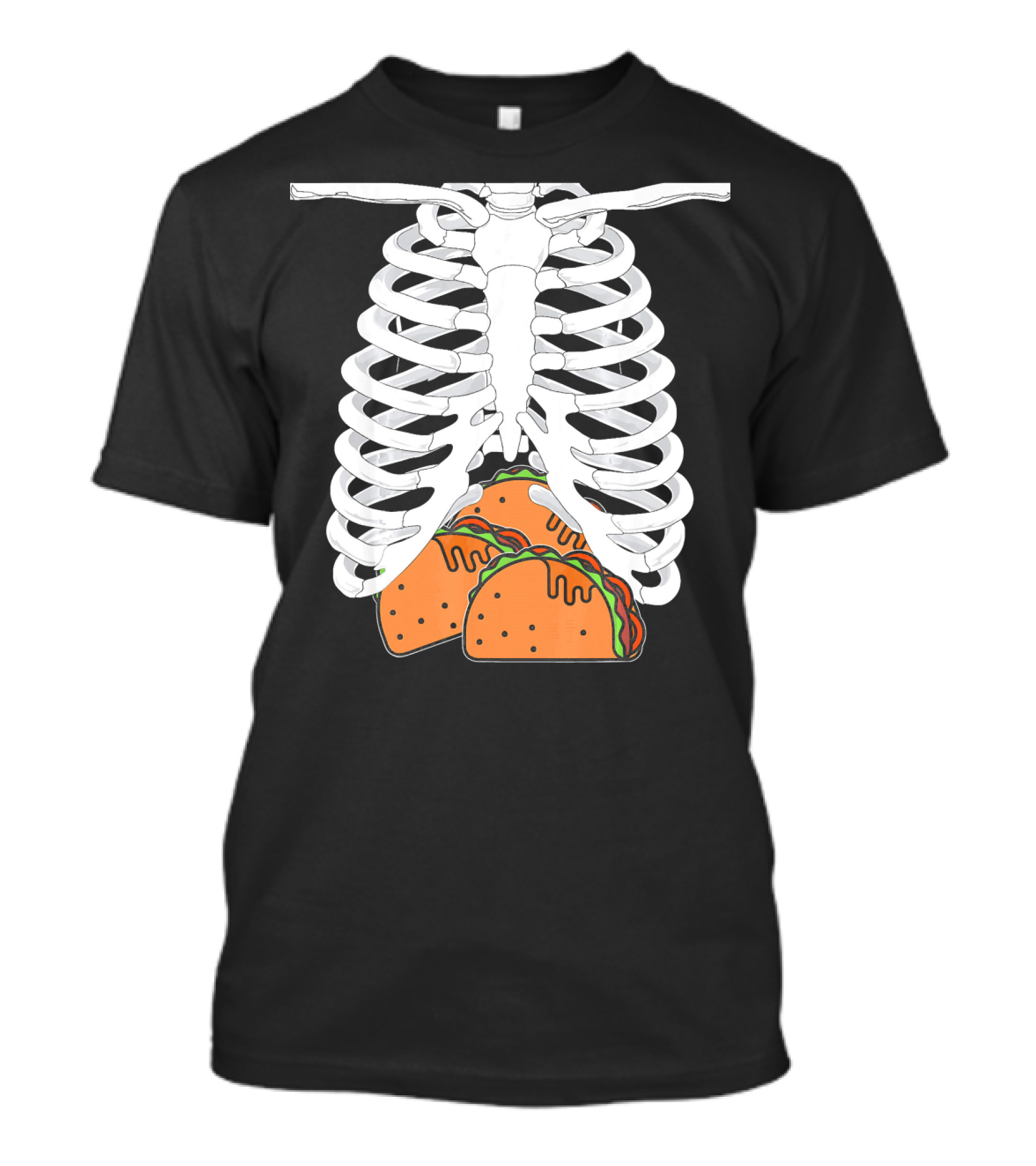 Halloween Taco Lover Skeleton Rib Cage Food Humor T-Shirt