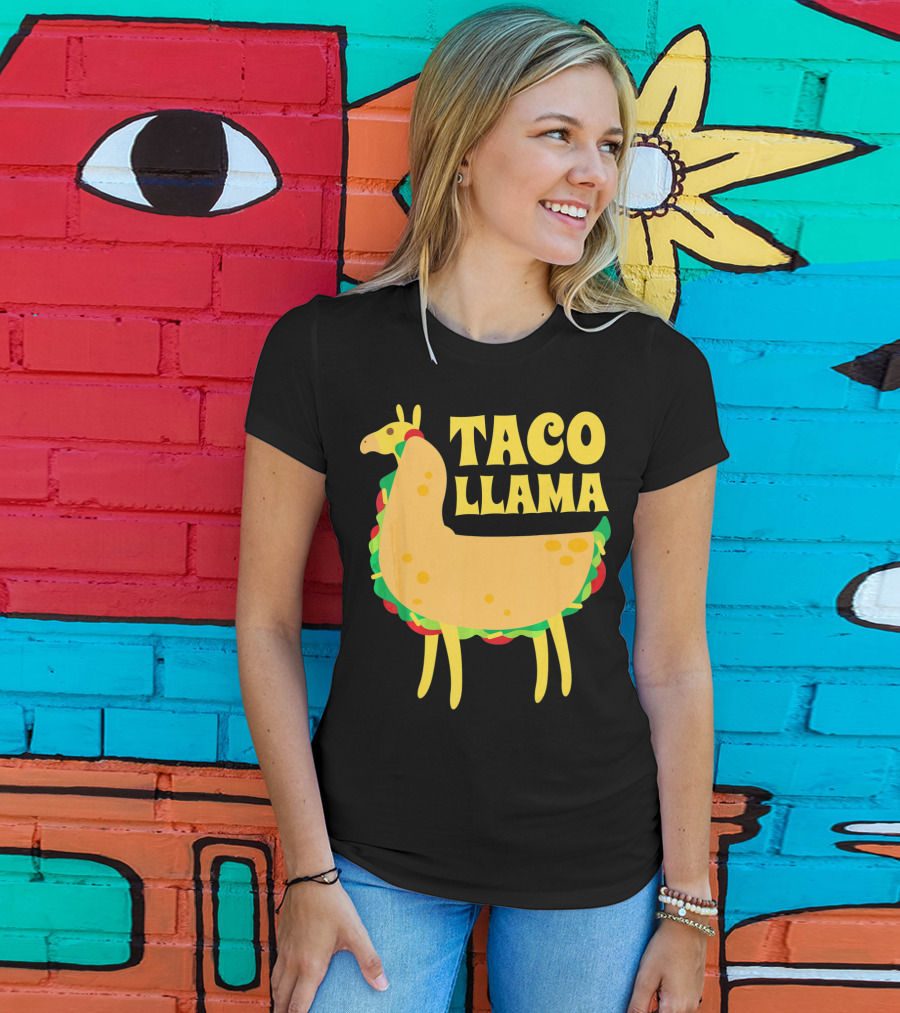 Taco Llama Animal Funny Mexican Cinco De Mayo T-Shirt