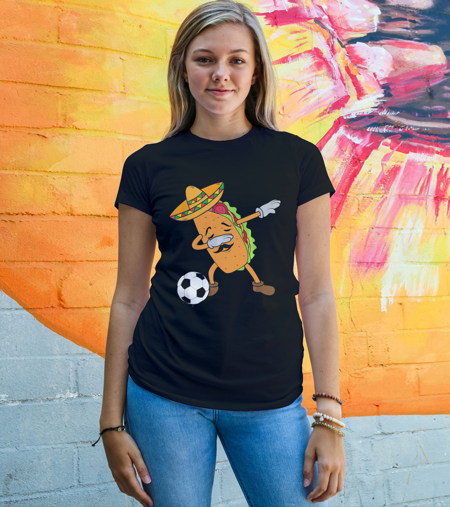 Mexico Soccer Taco Dabbing Sombrero Cool T-Shirt