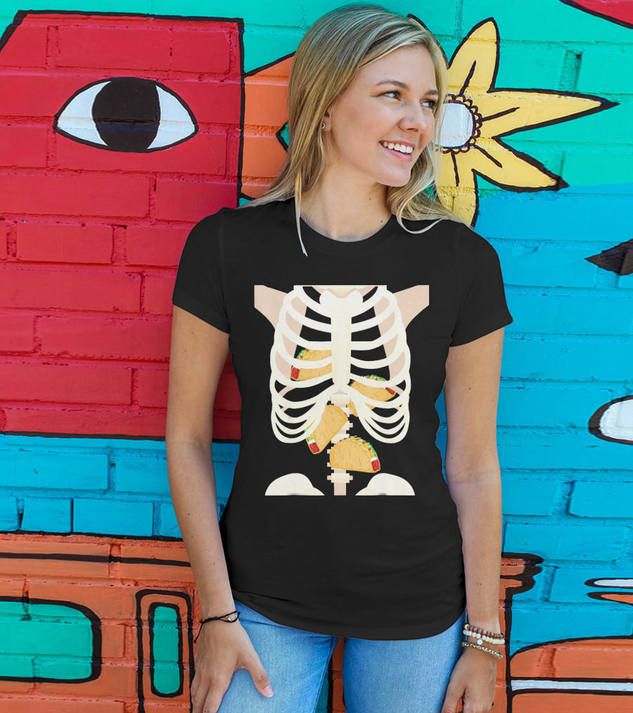 Funny Taco Skeleton Halloween T-Shirt