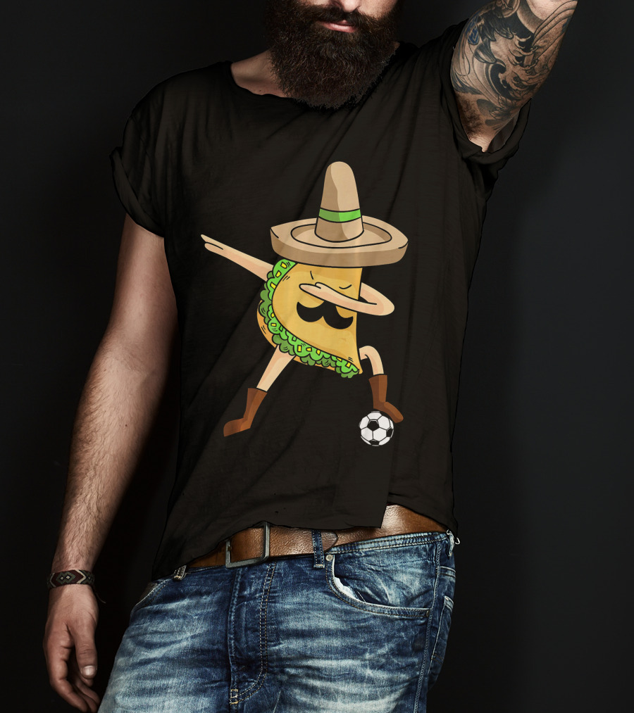 Mexico Dabbing Soccer Taco Cool Sombrero Boots T-Shirt