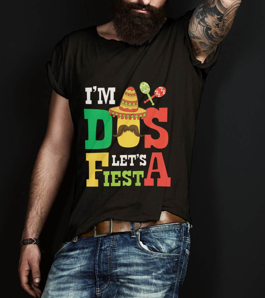 I'm Dos Let's Fiesta 2nd Birthday Taco Hat Maracas T-Shirt