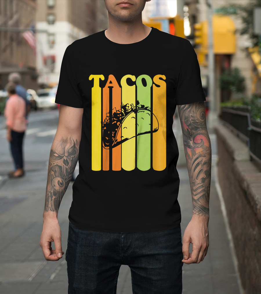 Tacos Retro Vintage Stripes Kids Novelty T-Shirt