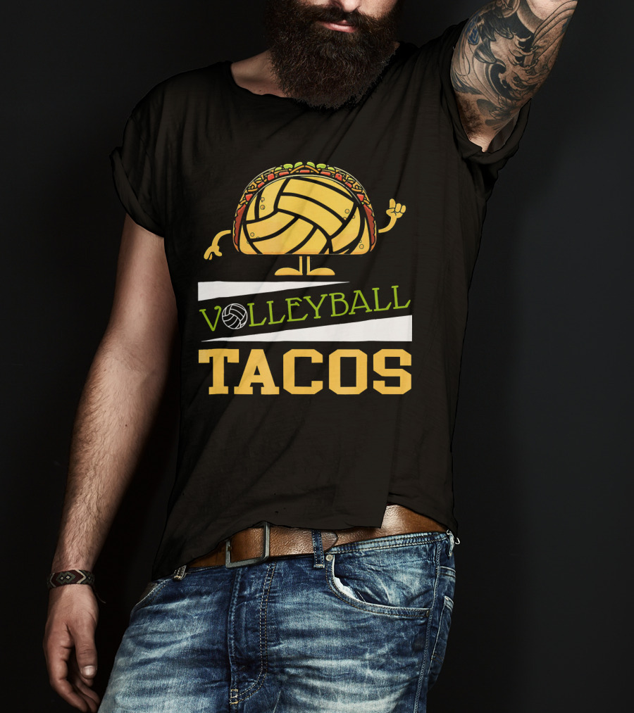 Volleyball Tacos Fun Men Women Kids Volleyball Player T-Shirt