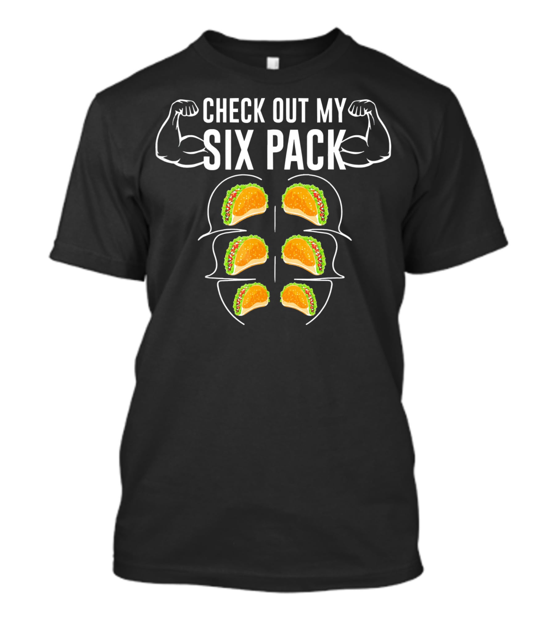 Check Out My Six Pack Funny Gym Fitness Taco Workout T-Shirt