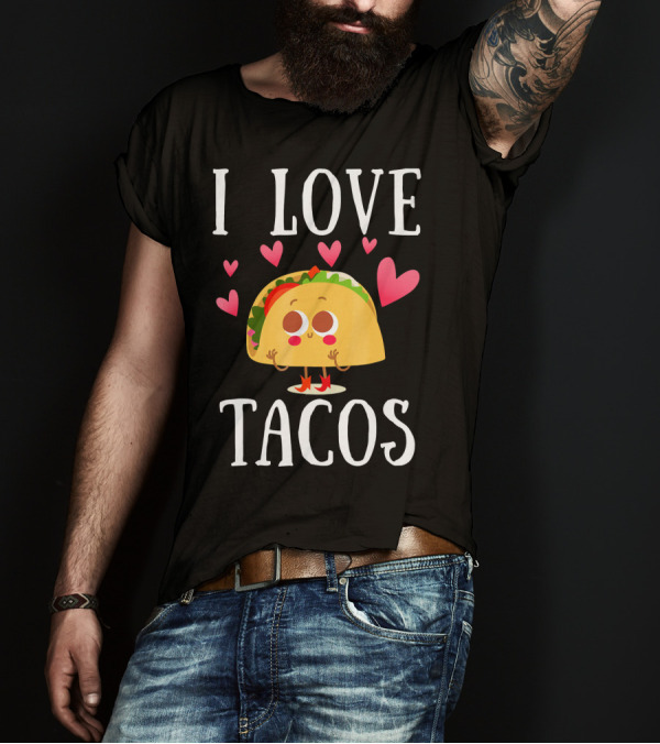 I Love Tacos Cute Heart Taco Kawaii T-Shirt