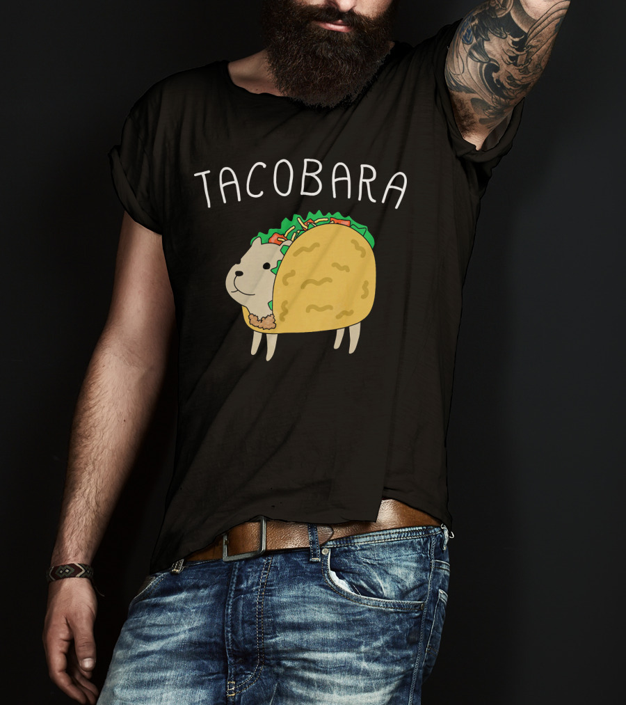Tacobara Taco Capybara With Taco Shell Lettuce And Cheese T-Shirt